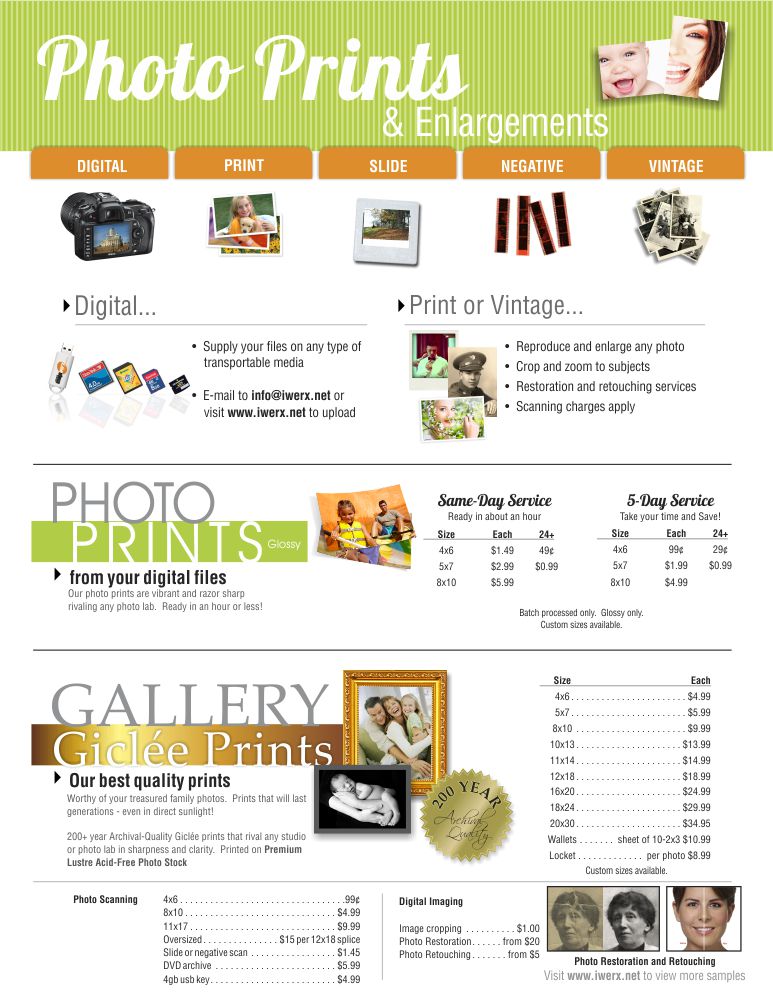 Advanced Imagewerx Photo Prints & Enlargements One Hour Photos and Archival Gallery Prints London Ontario Canada